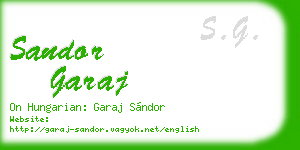 sandor garaj business card