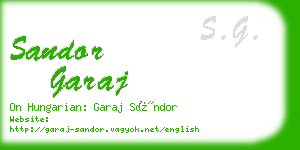 sandor garaj business card